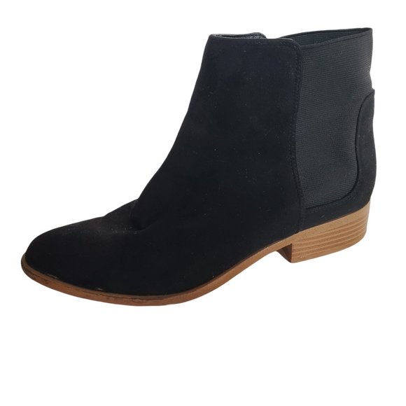 LFL by Lust for Life Chelsea Ankle Boot 7.5 Black Faux Suede Vegan Boho Fairy - Picture 1 of 11